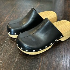Zara Black Studded Clogs, size 38 (8)
